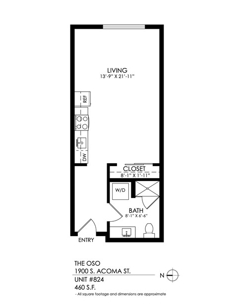 A drawing of a living space with a bathroom and a closet.